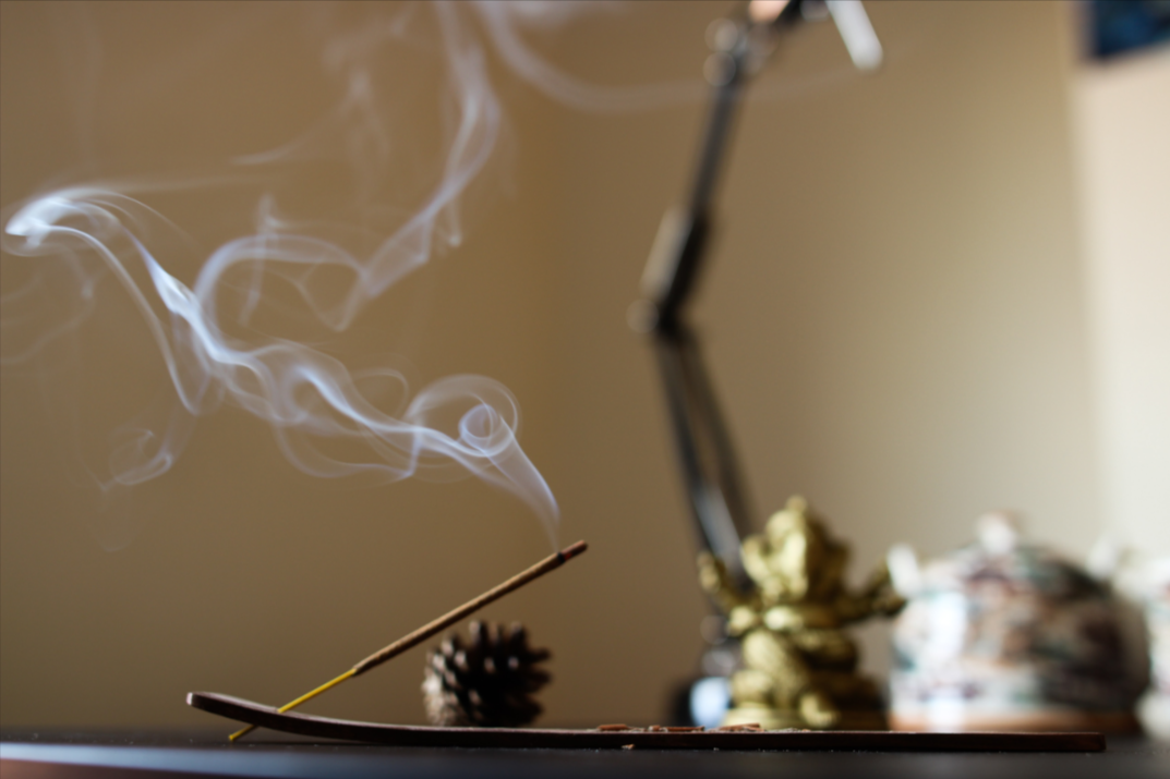 Stick incense with smoke